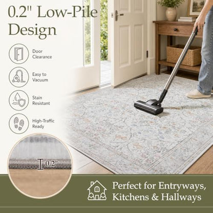 JOLLYVOGUE 6x9 Area Rugs for Living Room, Washable Rug, Beige - color: Beige, size: 6' x 9' (Rectangular)