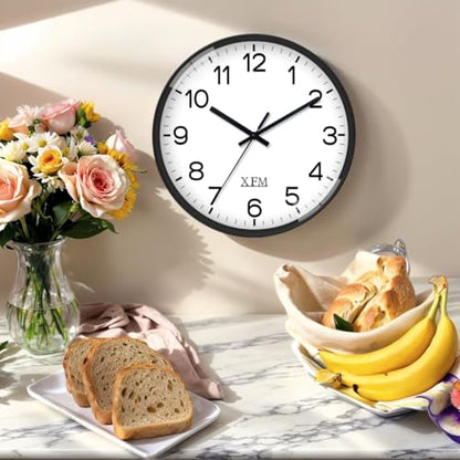 XFM 2 Pieces Modern Small Wall Clocks Battery Operated 8 Inch - color: Black, size: 8 Inch-2pcs