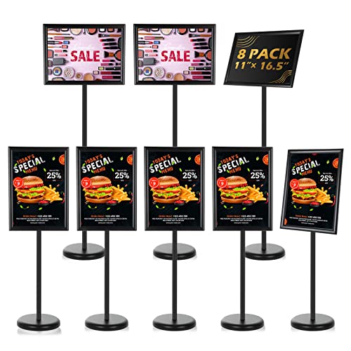 LElFlIDE 8 Pack Black 11.7 x 16.5" A4 Adjustable Pedestal Sign Holder - color: Black, size: 11.7 x 16.5''