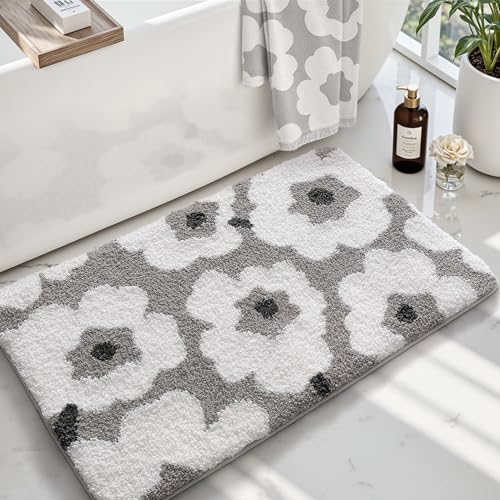 LUMI Bathroom Rug 20x32, Soft Absorbent Microfiber Bath Mat, Non Slip - color: Elegant Black, size: 20"x32"