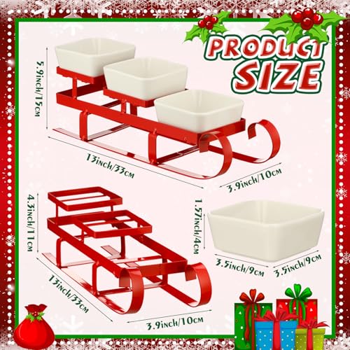 Nuogo 4 Pcs Christmas Sleigh Serving Bowl 3 Tiered Serving Dish, Classic - style: Classic
