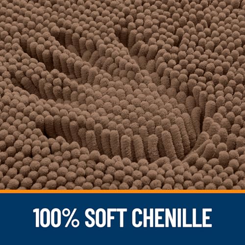 OLANLY Toilet Rugs U-Shaped 20x20, Soft Absorbent Chenille Contour Rugs - color: Mocha, size: 20" X 20" Contour Rug