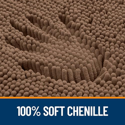OLANLY Toilet Rugs U-Shaped 20x20, Soft Absorbent Chenille Contour Rugs - color: Mocha, size: 20" X 20" Contour Rug