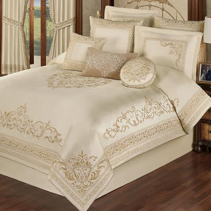 Touch of Class Versailles Luxury Comforter, Classic Pearl, King, 4 Pc Set - size: 4 Piece King Comforter Set