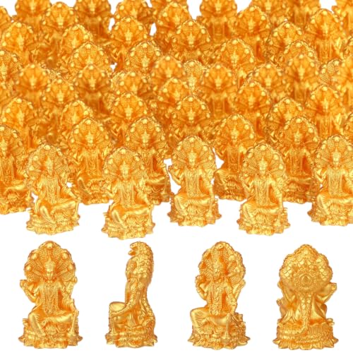 Yalikop 30 Pcs Mini Gold Vishnu Figurines Bulk, 1.6" Small Hindu God Statue - style: Vishnu