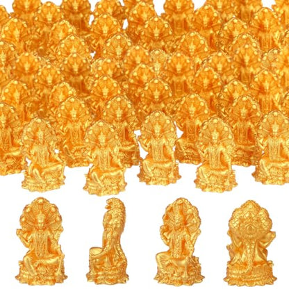 Yalikop 30 Pcs Mini Gold Vishnu Figurines Bulk, 1.6" Small Hindu God Statue - style: Vishnu