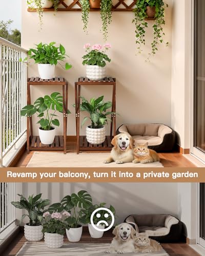 Wood Tiered Plant Stand Indoor,Corner Plant Shelf for Indoor Plants