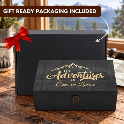 Personalized Adventure Memory Box, Engraved Travel Keepsake for Couples - style: 12. Adventure Box