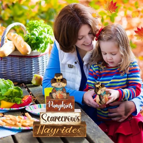 4 Pcs Fall Decor for Home Thanksgiving Scarecrow Table Centerpiece - style: Scarecrow