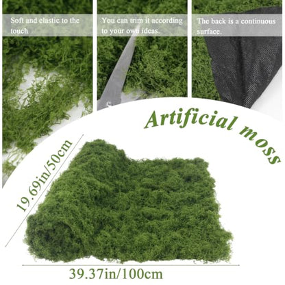 Fake Moss Blanket 39" x 20" Faux Moss Mat for Outdoor Planters