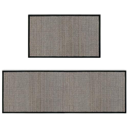 Artoid Mode Non-Skid Kitchen Rugs and Mats Set of 2-17x29 + 17x47 - color: Black, size: 17" x 29" /17" x 47"