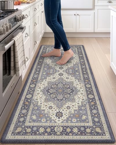 DEXI Kitchen Floor Mats Cushioned Anti Fatigue Runner Rug 24x59 Dark Grey - color: Dark Grey, size: 59"L x 24"W x 0.4"Th