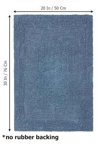 COTTON CRAFT Bath Rugs - 2 Pack Large 20x30 Plush Bath Mats - Azure Blue - color: Azure Blue, size: 20x30 Inches