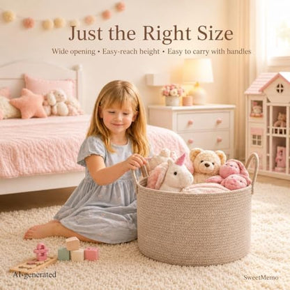 Big Gift Basket Empty Kit, Large Woven Rope Storage Basket, Beige - color: Natural Brown, size: Large