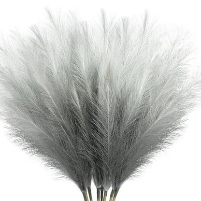 8 Pcs 35.4" Grey Gradient Faux Pampas Grass, Tall Pampas Grass Vase Filler - color: Grey, size: 35.4inch-8Pcs