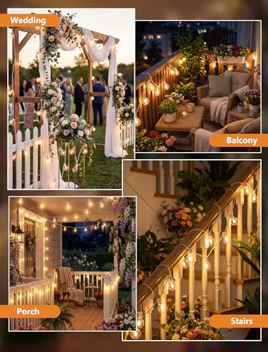 25Ft G40 LED White Outdoor String Lights with 27 Shatterproof Globe Bulbs - color: White, size: 25Ft