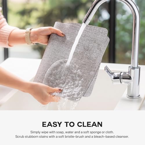 Baroyal Faux Leather Placemats Set of 4 Vinyl Washable Wipeable Table Mats for Kitchen Dining Table Heat Resistant Waterproof Modern Indoor/Outdoor Placemats Non-Slip Easy Clean Place Mats (Mid Gray) - color: C-mid Gray
