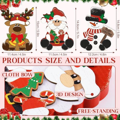 GlikCeil 3 Pcs Christmas Wooden Decorations Table Centerpieces - style: Merry Christmas