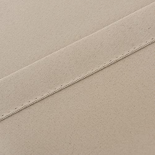 INLINAS Blackout Curtains with Sheer Overlay, Beige, 37x63 Inches - color: Beige, size: 37"W x 63"L (Pack of 2)