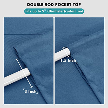 JIUZHEN Royal Blue Valance Curtains for Window 1 Panel, 42 x 18 Inches - color: Royal Blue, size: 42"W x 18"L (Pack of 1)