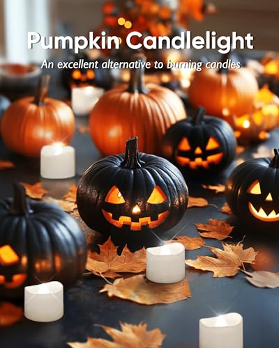Homemory 12-Pack Flameless Tea Lights Candles Battery Operated, 200+ Hours - color: Cool White Glow – White Body, size: Pack of 12