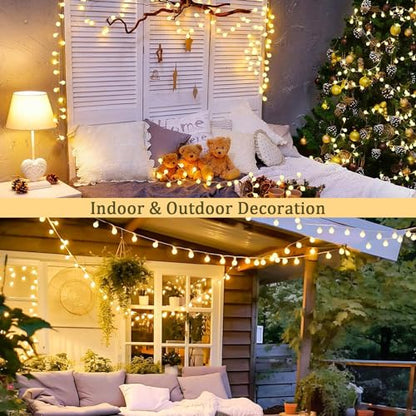 JMEXSUSS 100 LED Globe String Lights Indoor Bedroom, 33ft Fairy Lights - color: Warm White, size: 100 LED Plug