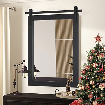 PAIHOME Black Farmhouse Bathroom Vanity Mirror 24" x 36" - color: Black, size: 36"L x 24"W