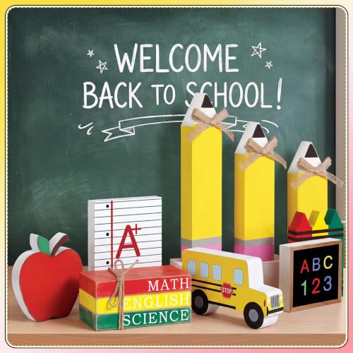 11 Pcs Back to School Tiered Tray Decor, Table Centerpiece Decor - style: Back to School