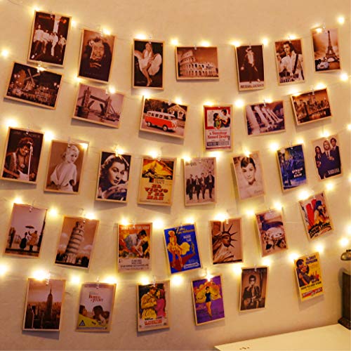 HXWEIYE 120LEDs Photo Clips String Light, 40Ft USB, Remote, 8 Modes & Timer - color: Warm White, size: 40 Feet, 120 LEDs, USB Powered, 8 Modes