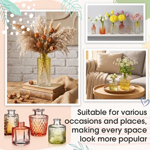 Yaomiao 30 Pcs Glass Bud Vases Centerpieces, Orange Yellow Gradient Series - color: Orange Yellow Gradient Series