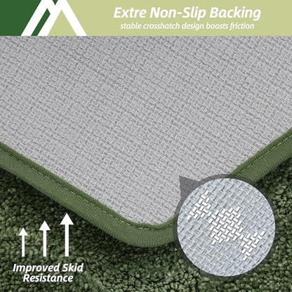 COSY HOMEER Plush Non-Slip Bath Mat, Green, 24" x 70" - color: Green, size: 24" x 70" (Oval)