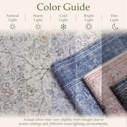 JOLLYVOGUE 5x7 Area Rugs for Living Room, Washable Rug, Beige - color: Beige, size: 5' x 7' (Rectangular)