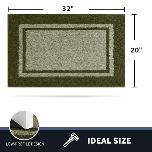 PURRUGS Dirt Trapping Door Mat, 20" x 32", Budding Green & Sage Green - color: Budding Green & Sage Green, size: 20" X 32"