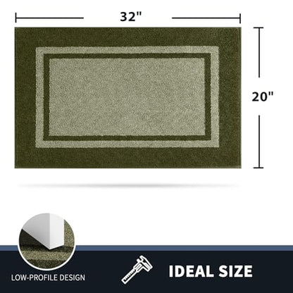 PURRUGS Dirt Trapping Door Mat, 20" x 32", Budding Green & Sage Green - color: Budding Green & Sage Green, size: 20" X 32"