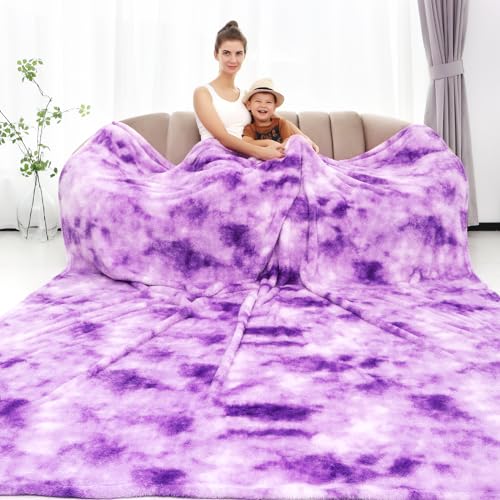 Purple Fleece Throw Blanket for Women, Cozy Soft Lightweight Throw Blankets Warm Plush Purple Fall Blankets and Throws Couch Sofa Bed Camping Travel Picnic Outdoor Blanket Bedding Kid Adults 60x80 in - color: Purple Tie Dye Blanket, size: Size 60" x 80"(1