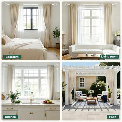 2 Pack White Curtain Rod 36-88 Inch, Adjustable Curtain Rods for Windows - color: White, size: 36"-88"|2 Pack
