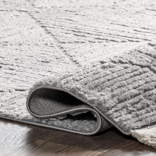 Nuloom Kerry Light Grey, 10' x 14', Geometric, Soft and Cozy, High Traffic, Stain Resistant, Easy Clean, Durable Area Rug for Bedroom, Living Room, Dining Space, Den, Foyer, Entryway - color: Kerry Light Grey, size: 10' x 14' (Rectangular)