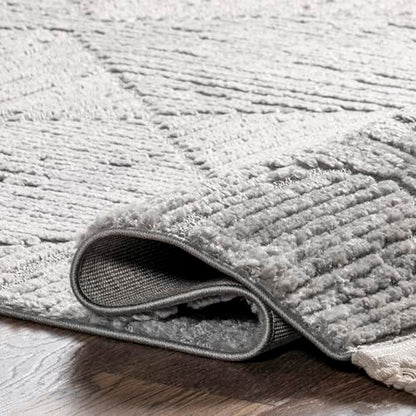 Nuloom Kerry Light Grey, 10' x 14', Geometric, Soft and Cozy, High Traffic, Stain Resistant, Easy Clean, Durable Area Rug for Bedroom, Living Room, Dining Space, Den, Foyer, Entryway - color: Kerry Light Grey, size: 10' x 14' (Rectangular)