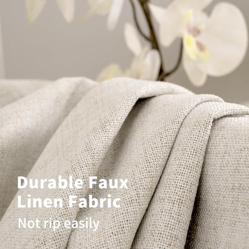 YoungsTex Linen Blackout Curtains 45 Inch Long for Bedroom 2 Panels - color: Linen, size: 42"W x 45"L (Pack of 2)