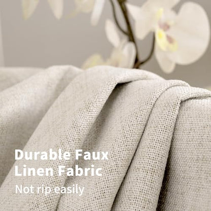 YoungsTex Linen Blackout Curtains 45 Inch Long for Bedroom 2 Panels - color: Linen, size: 42"W x 45"L (Pack of 2)