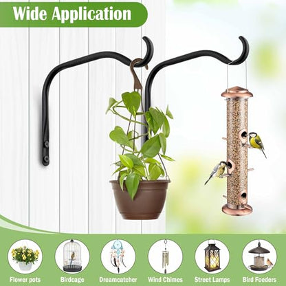 Lifyzoon Outdoor Plant Hangers Brackets, 6 Inch 2-Pack Metal Wall Hanger - size: 6Inch-2Pack