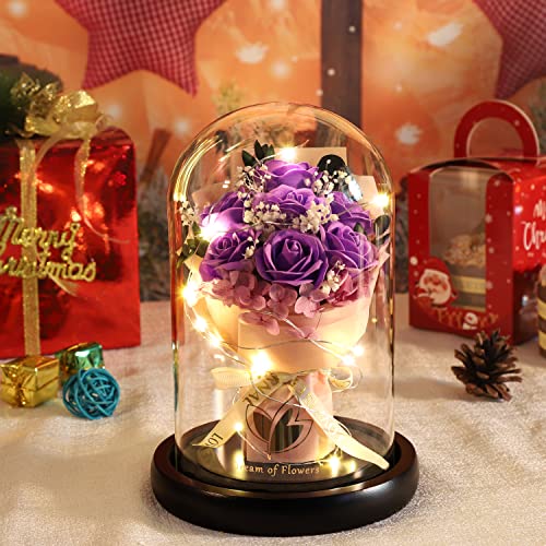 Birthday Gifts for Women, Christmas Day Roses Gifts for Women - color: Purple