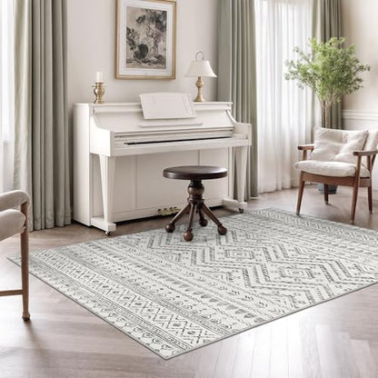 Miukiki 4x6 Washable Area Rug Non Slip Rug for Living Room Grey - color: Grey, size: 4' x 6' (Rectangular)