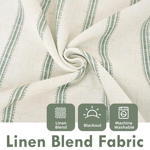 DriftAway Farmhouse Stripe Blackout Curtains, Grommet, W52xL72, Loden Green - color: G Loden Green Stripe, size: 52"W x 72"L (Pack of 2)