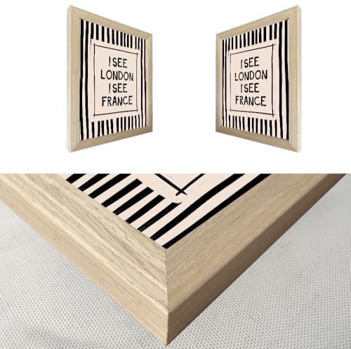 Funny Bathroom Wall Art Framed I See London I See France Bathroom Sign - color: Black and White, size: 14"L x 11"W