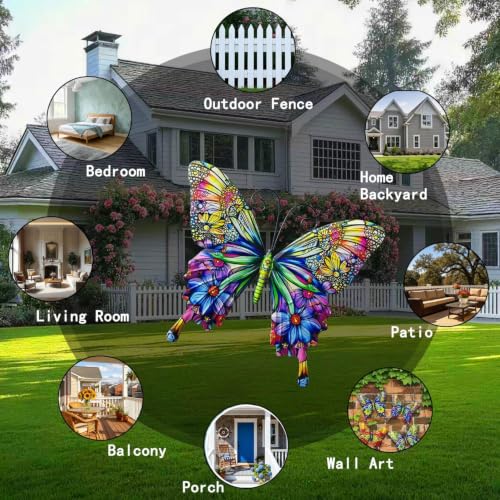 RLPZDWH Metal Butterfly Wall Decor, 4 Pack
