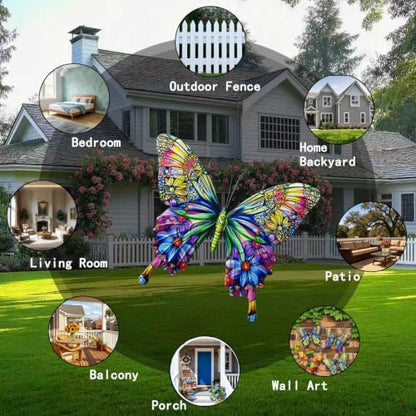 RLPZDWH Metal Butterfly Wall Decor, 4 Pack