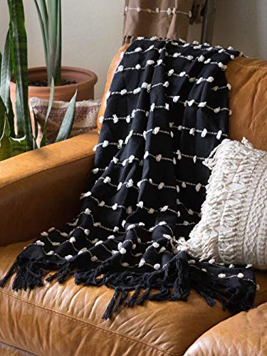 DII Woven Loop Throw Collection, 50x60, Black - color: Black