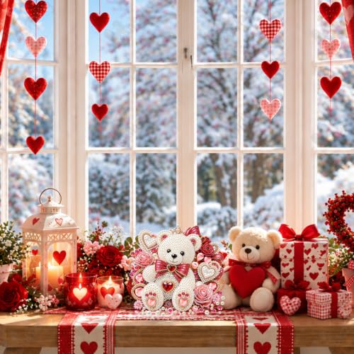 Yunzlly Stand Up Diamond Art Painting Kit, Desktop Gem Painting Ornament Kit for Adults, Tabletop Acrylic Diamond Board Painting (Bear) - color: Bear