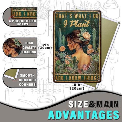 PEACHGARDEN Greenhouse Decor Garden Signs for Outside Metal That's What I Do I Plant Vintage Tin Sign Outdoor Garden Decor for Greenhouse Patio Yard 8x12inch - color: Garden 2, size: 20X30cm(12*8in)
